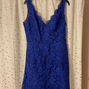 Beautiful blue Monique Lhuillier party dress